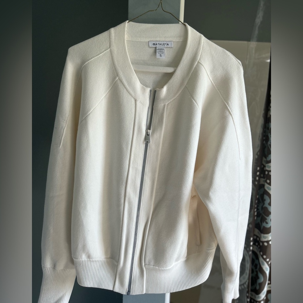 Athleta Women's Ivory Bomber Jacket